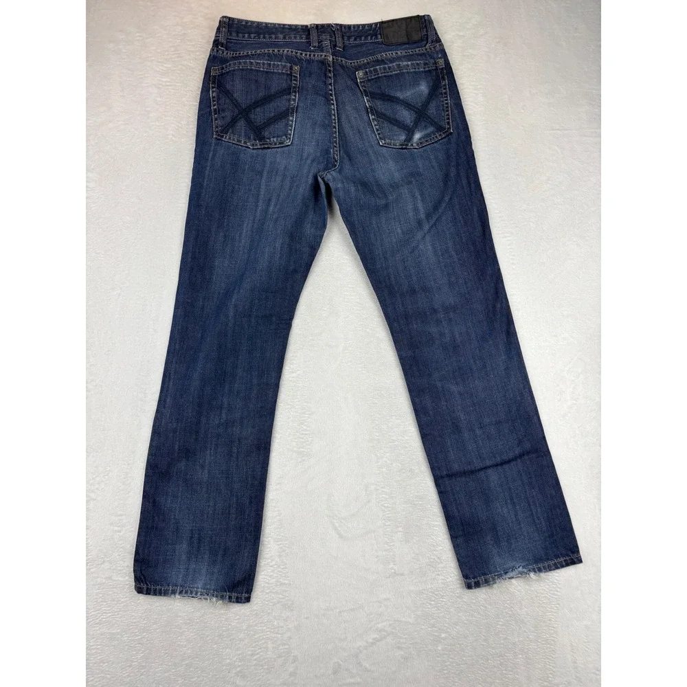 Kenneth Cole Reaction Men's 32x30 Slim Jeans Grungy Dark Wash Honeycombing Denim